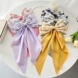 Wholesale 10PCS PACK Fabric Plaid Long Satin Ribbon Bow Hairpin Hot on Sale