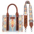 Wholesale Bohemian Canvas Single Shoulder Diagonal Cross Bag Vintage Aztec Ethnic Style Tote Bag on Sale