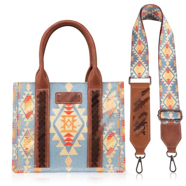 Wholesale Bohemian Canvas Single Shoulder Diagonal Cross Bag Vintage Aztec Ethnic Style Tote Bag on Sale