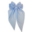 Wholesale Chiffon Long Polka Dot Fabric Big Bow Hair Clip Supply