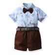 Wholesale Boys  Cotton Summer Short Sleeved Floral Shirt Shorts Casual Two-piece Set For Discount