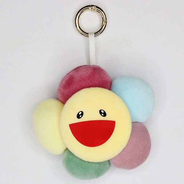 Wholesale 10PCS PACK Smiling Face Flower Plush Keychains Discount