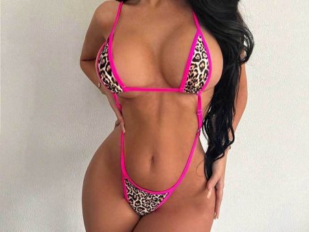 Wholesale Leopard Print Backless One Piece Bikini Swimsuit For Discount