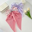 Wholesale 10PCS PACK Fabric Plaid Long Satin Ribbon Bow Hairpin Hot on Sale