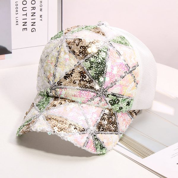 Wholesale Colorful Sequin Sequin Mesh Baseball Cap For Discount