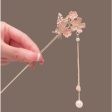 Wholesale Cherry Blossom Hairpin Tassel Cheongsam Plate Alloy Hairpin For Cheap