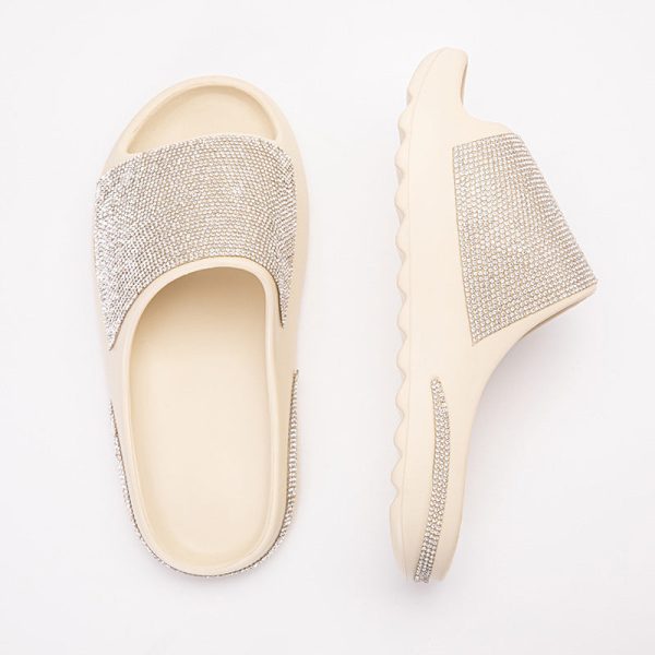 Wholesale Coconut Outer Wear Beach Diamond Slippers Hot on Sale