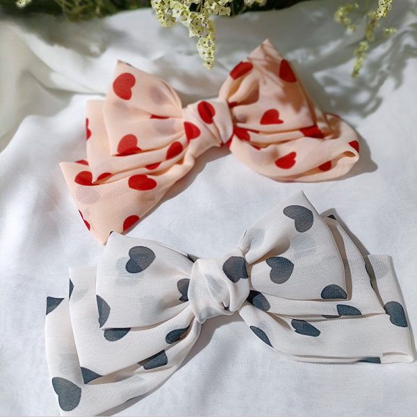 Wholesale Bow Ponytail Love Polka Dot Spring Clip Cheap