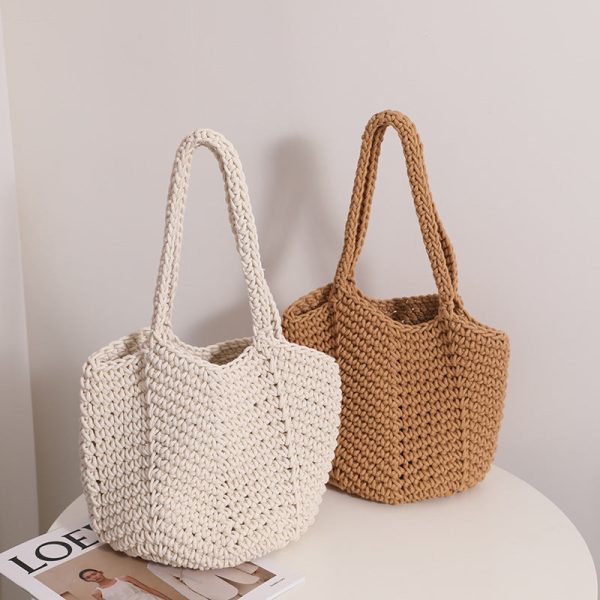 Wholesale Single Shoulder Crochet Vacation Beach Grass Woven Bags Online Hot Sale