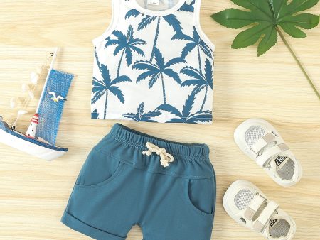 Wholesale Summer Beach Style Printed Tank Top Shorts Cotton Baby Set Online now