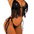 Wholesale Tankini Swimsuit Black Fringe Prom Party Costume Discount