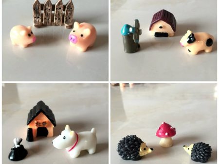 Wholesale Cartoon Animal Three Piece Set of Doll Resin Ornaments For Sale