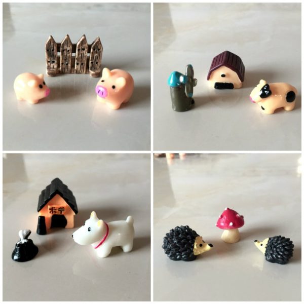 Wholesale Cartoon Animal Three Piece Set of Doll Resin Ornaments For Sale