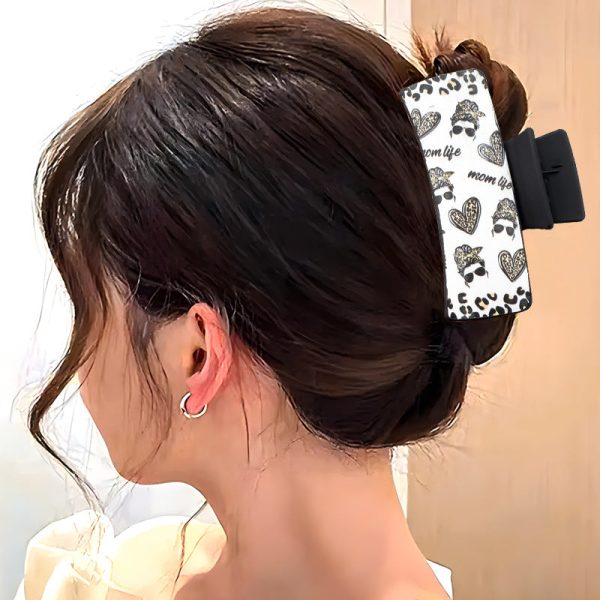 Wholesale Mother s Day Retro Pink Love Leopard Print Plastic Hair Clips Online