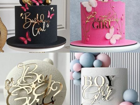 Wholesale 10PCS PACK Boy or Girl Acrylic Cake Decoration Cheap