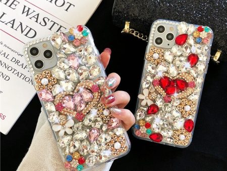 Wholesale Diamond Inlaid Love Pearl Flower Mobile Phone Protective Cases For Cheap