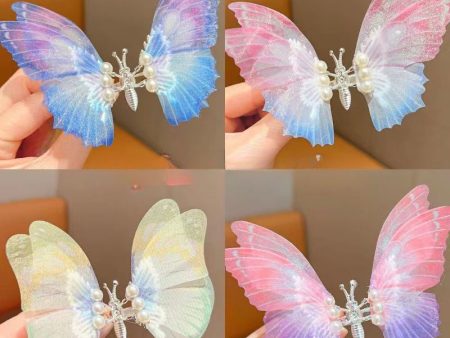 Wholesale Gradient Moving Butterfly Duckbill Clip For Sale