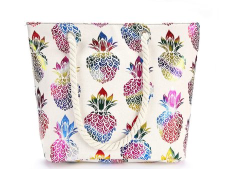 Wholesale Coarse Hemp Rope Printed Cotton Fabric Large Capacity Shoulder Bags Cheap