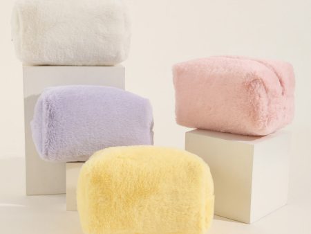 Wholesale Plush Soft and Waxy Solid Color Storage Toiletry Bag Online Sale