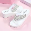 Wholesale Breathable Pearl Outdoor Wedge Heel Flip Flops Supply