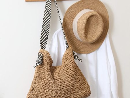 Wholesale Navy Wind Beach Grass Woven Bags Online now