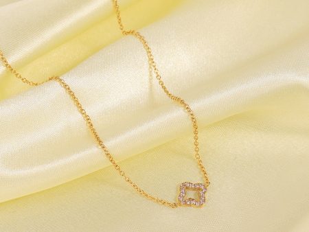 Wholesale 18k Gold Diamond Four Leaf Clover Necklace Discount