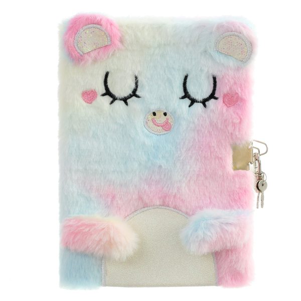 Wholesale Cartoon Cat Plush Diary with Lock Hot on Sale