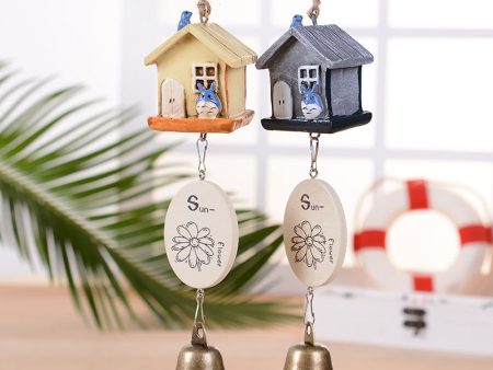 Wholesale Creative Cartoon Kitten Cabin Bell Wind Chime Ornaments Hot on Sale