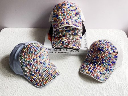 Wholesale Colorful Pearl Rhinestone Baseball Cap For Discount