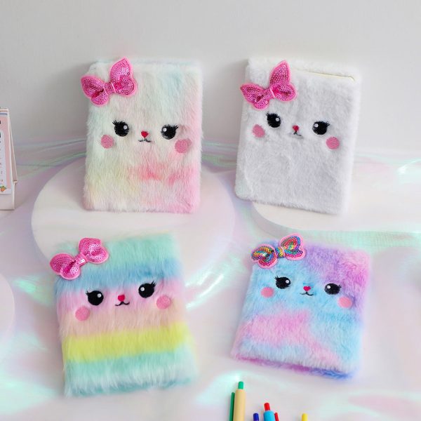 Wholesale Cartoon Cat Small Plush Student Notebook Online Sale