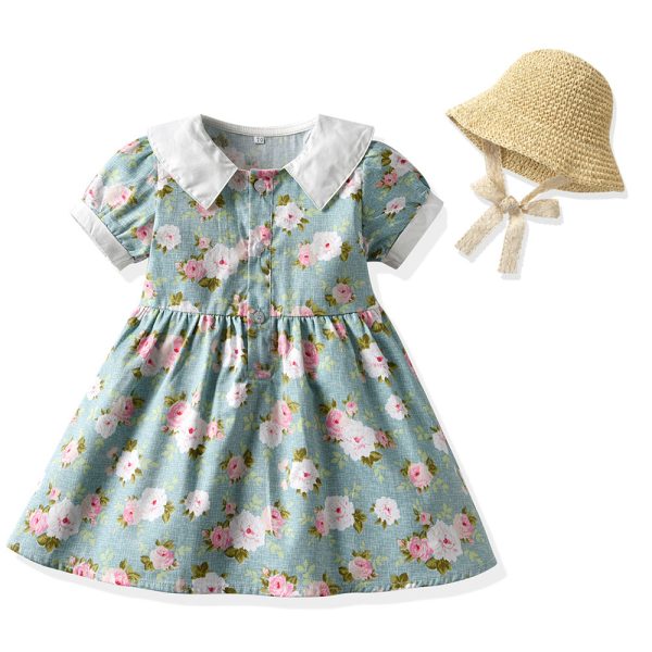 Wholesale Children s Cotton Countryside Style Floral Dresses Cheap