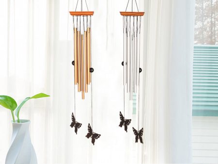 Wholesale 28 Inch Butterfly Wind Chime Metal Aluminum Tube Ornaments Online Sale