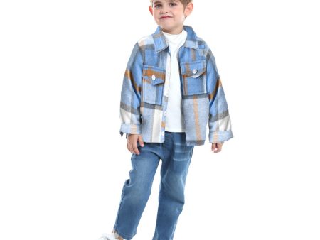 Wholesale Children s Cotton Multi-color Patchwork Plaid Shirt Long Sleeved Top Cheap