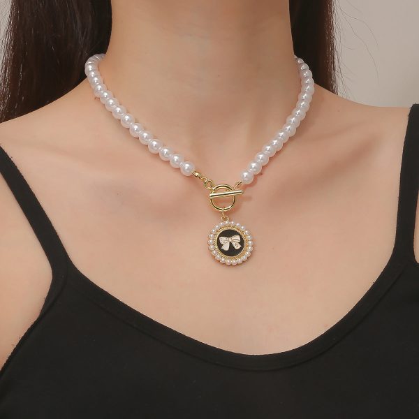 Wholesale Chanel Style Bow Fashion Necklace Online Hot Sale