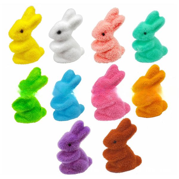 Wholesale Easter Rabbit Foam Colored Flocking Rabbit Fashion