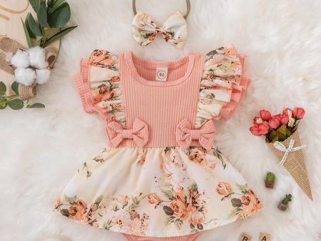 Wholesale Cotton Jumpsuit with Floral Buns and Baby Crawling Clothes Hot on Sale