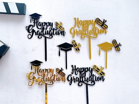 Wholesale  Acrylic Graduation Season Cake Topper Decoration Cheap