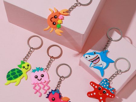 Wholesale 20PCS Marine Animal Cute Cartoon Shark PVC Keychain Discount