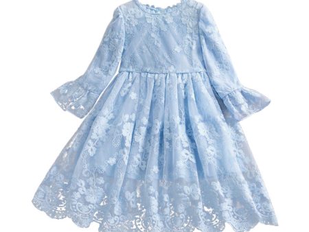 Wholesale Children s Short Sleeved Lace Polyester Dresses Supply