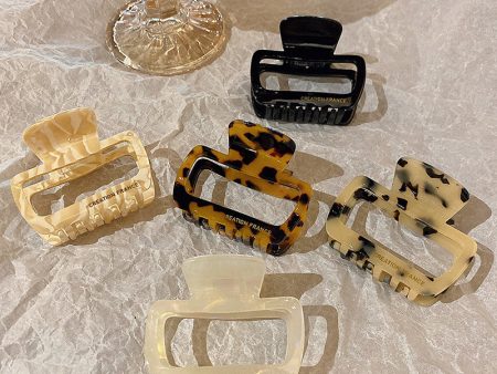 Wholesale Geometric Square Acetate Leopard Print Plastic Hair Clips Discount