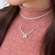 Wholesale broken silver bow necklace sweater chain copper necklace Fashion