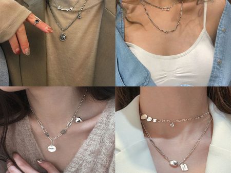 Wholesale 925 sterling silver necklace elephant hip hop lucky bean retro sweater clavicle chain For Sale