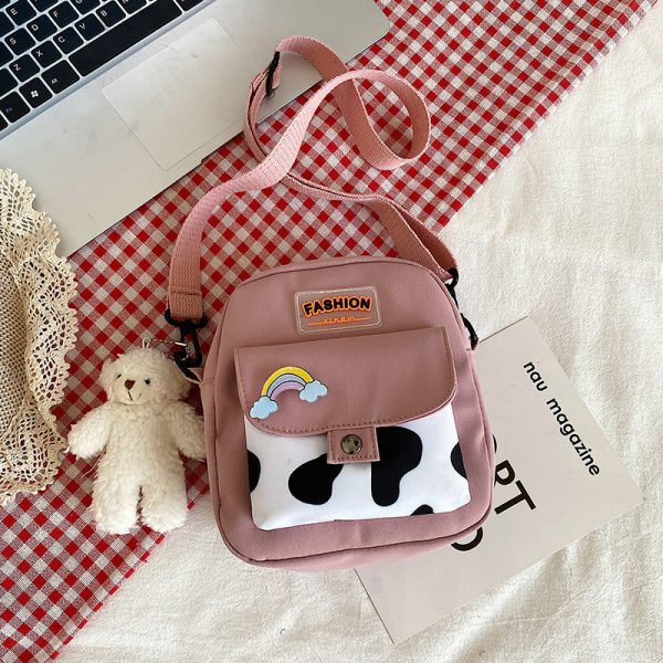 Wholesale nylon cute cow pattern shoulder crossbody bag Fashion