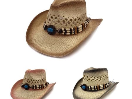 Wholesale Ethnic Style Hollowed Out Western Straw Woven Cowboy Hats Sale