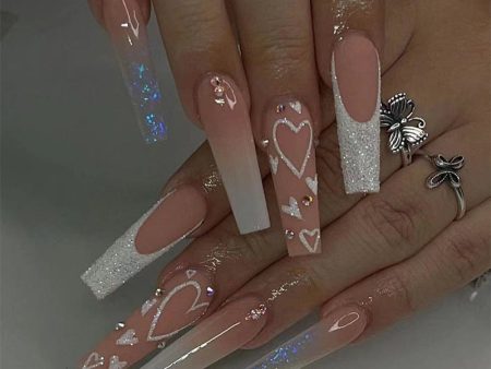 Whoelsale Long Pink Love Valentine s Day Plastic Wearing Nail Beauty Online now