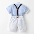 Wholesale Children s Cotton Short Sleeved Shirt and Suspender Four Piece Set Online Sale