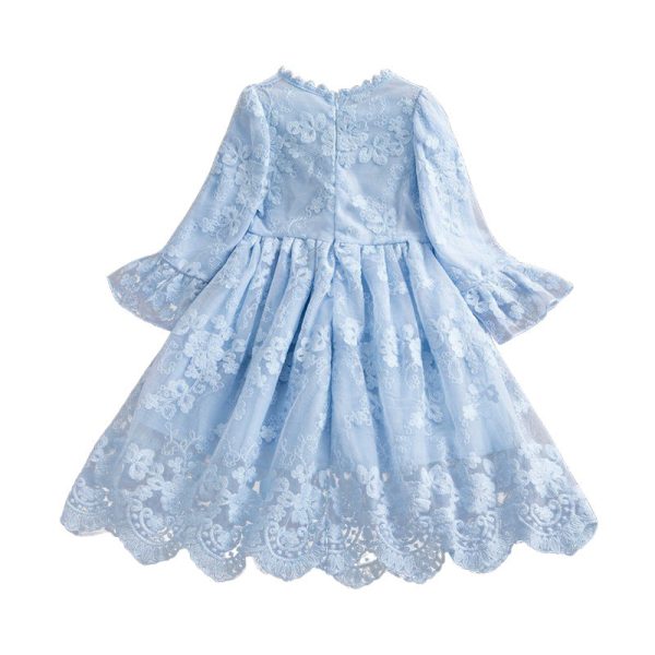 Wholesale Children s Short Sleeved Lace Polyester Dresses Supply