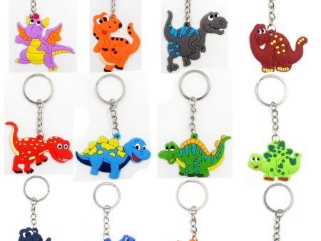 Wholesale 20PCS Dinosaur Keychain Epoxy PVC Pendant Party Keychain Cheap